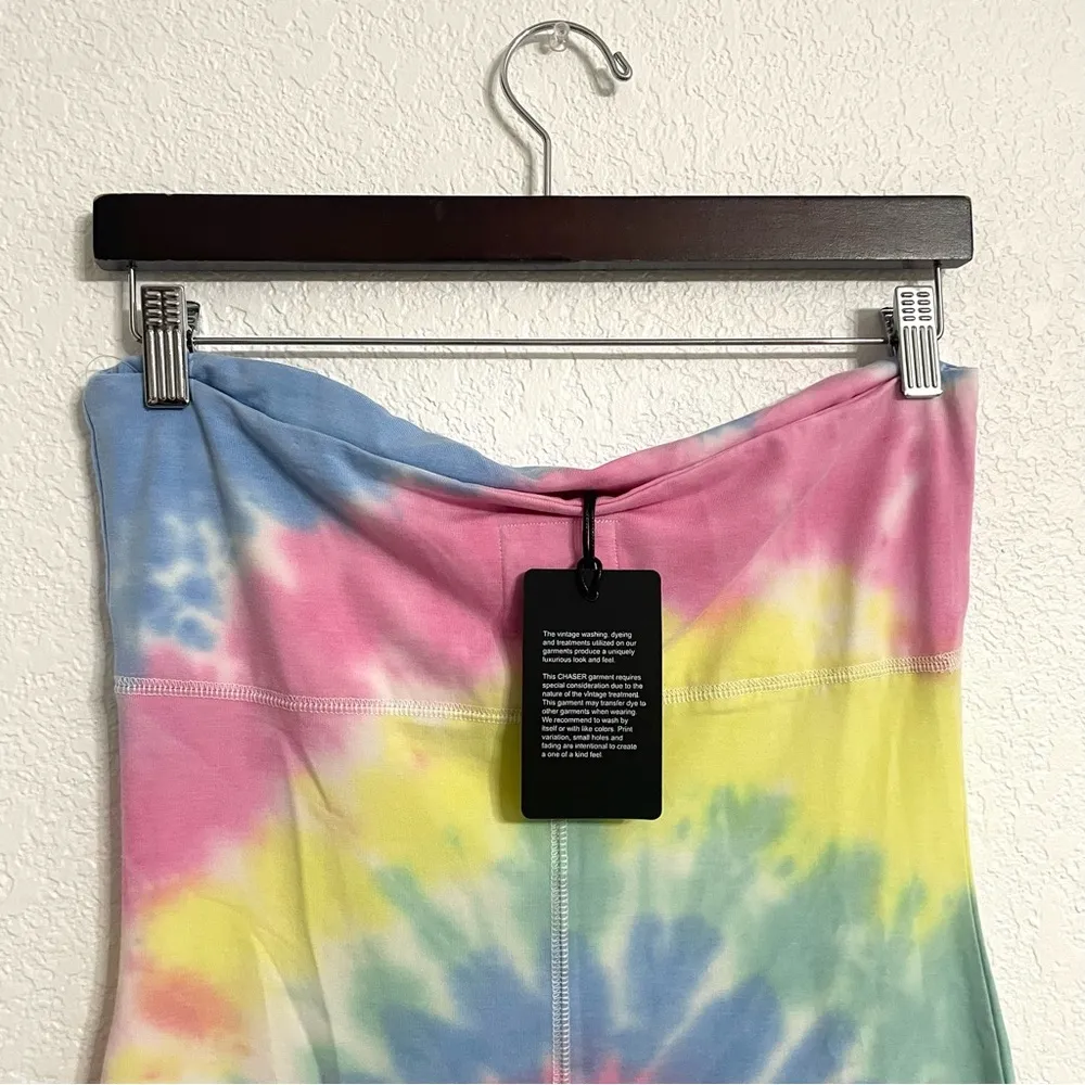NWT Chaser Womens Tube Top Dress Tie Dye Multicolor Front Slit Size Small - Image 5