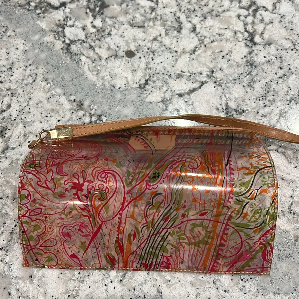 Etro Paisley Clear Vinyl Event Shoulder Bag and Makeup Case EUC Pink - Image 14