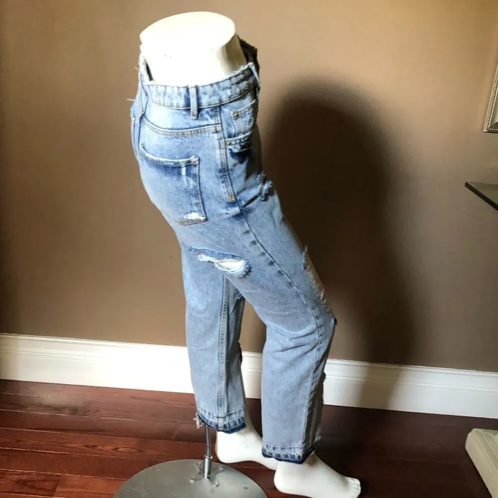 ZARA  TRF IXD Denim Distressed NWT - Image 2