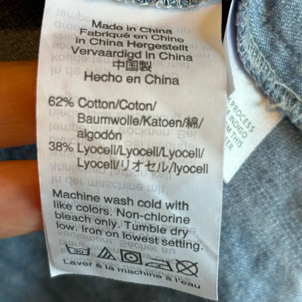 Madewell Denim Princess Seam Ruffle Sleeve Midi Dress - size 00 - Image 7