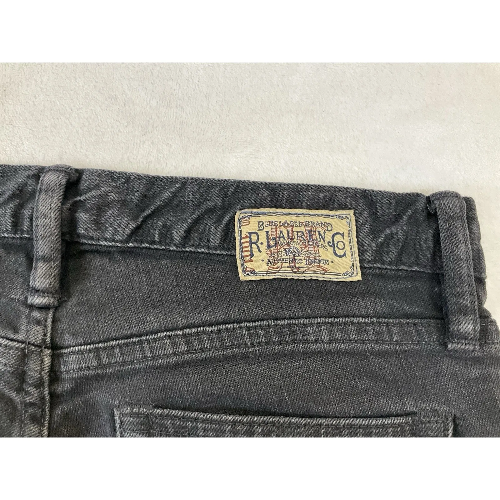 Ralph Lauren Blue Label Jeans 27 Thompson Low Rise Black Denim Stretch Y2K 2000s - Image 7