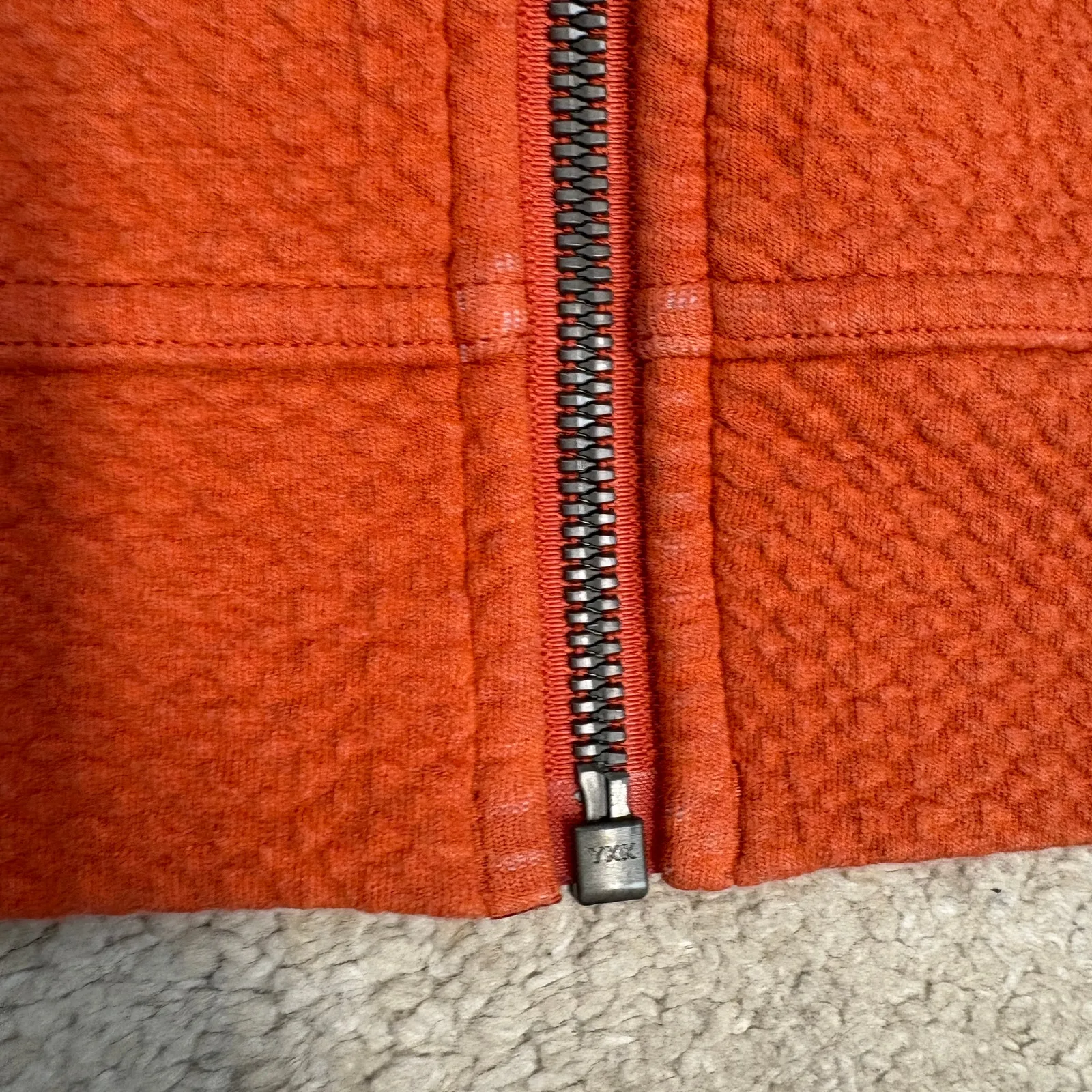 Lululemon All Yours Zip Hoodie *Bubble Dot Jacket Heathered Brick Orange Size 12 - Image 6
