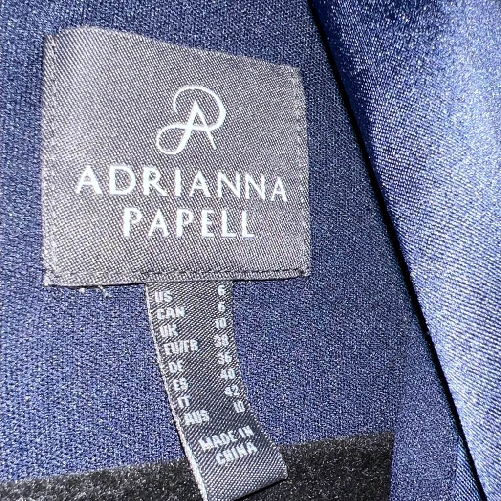 NWT Adrianna Papell Matte Jersey Twist Front Tuxedo Long Gown - Midnight - Image 7