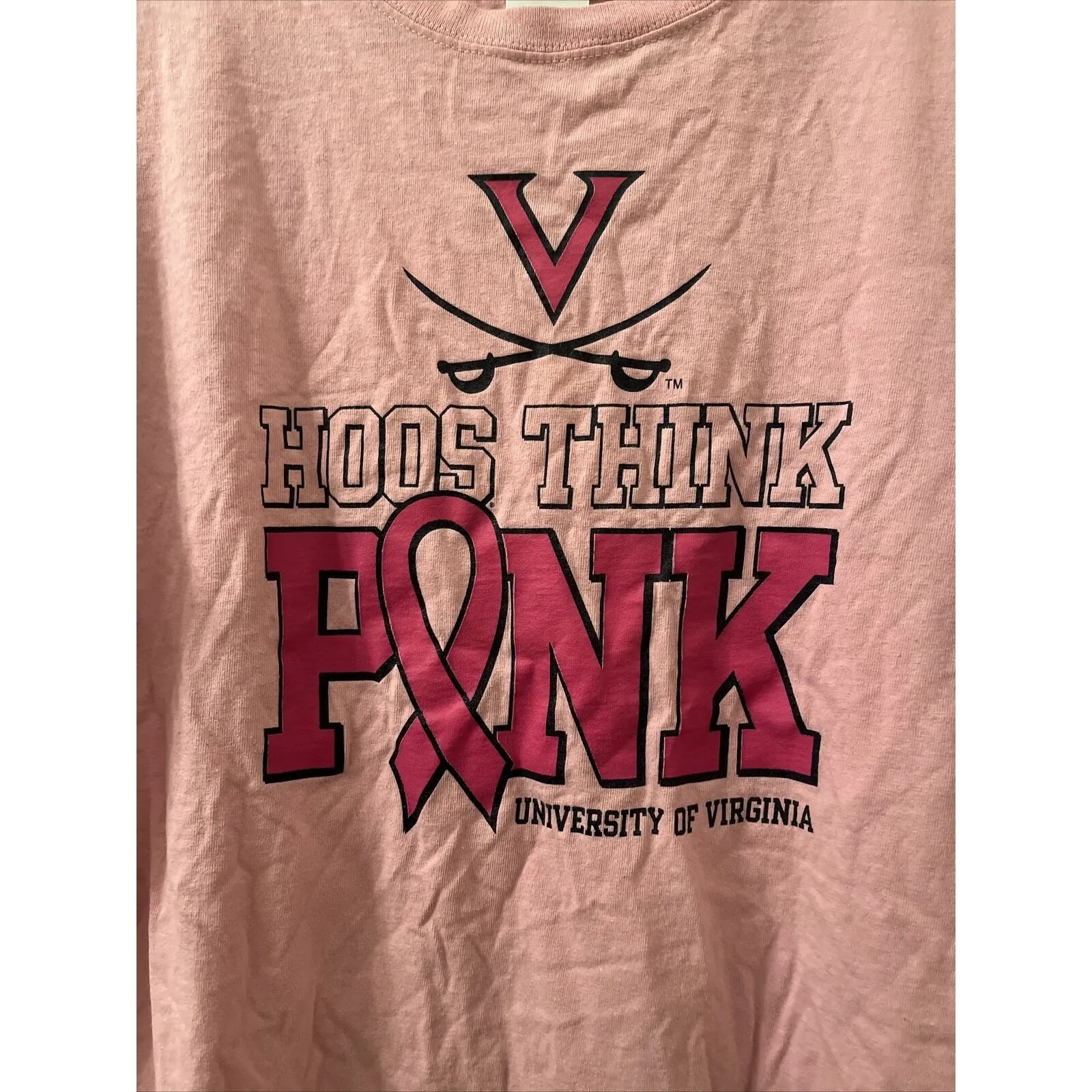 Anvil Men's T-Shirt HOOS THINK PINK UNIVERSITY OF VIRGINIA Pink Size M - Image 5