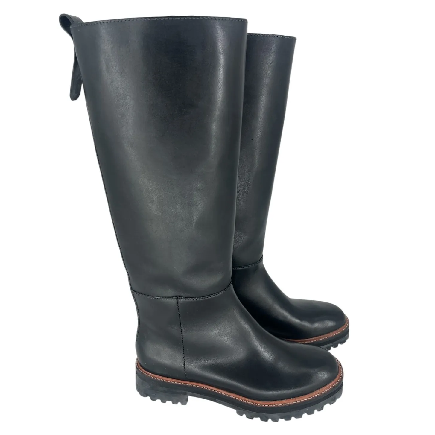 Reformation Kata Black Leather Knee High Bucket Boot - Image 10