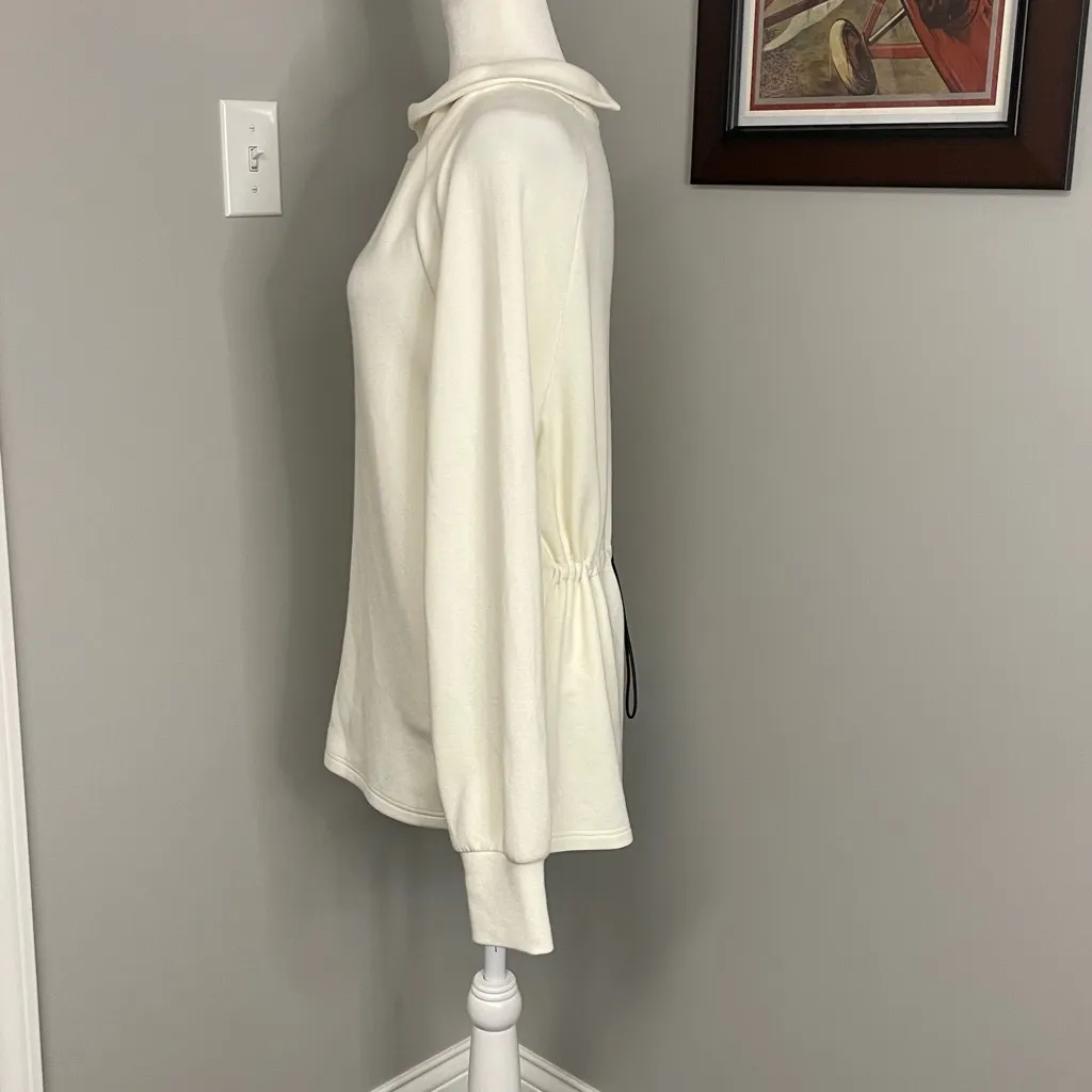 Varley Freya sweatshirt XS ivory cinched adjustable soft - Image 4