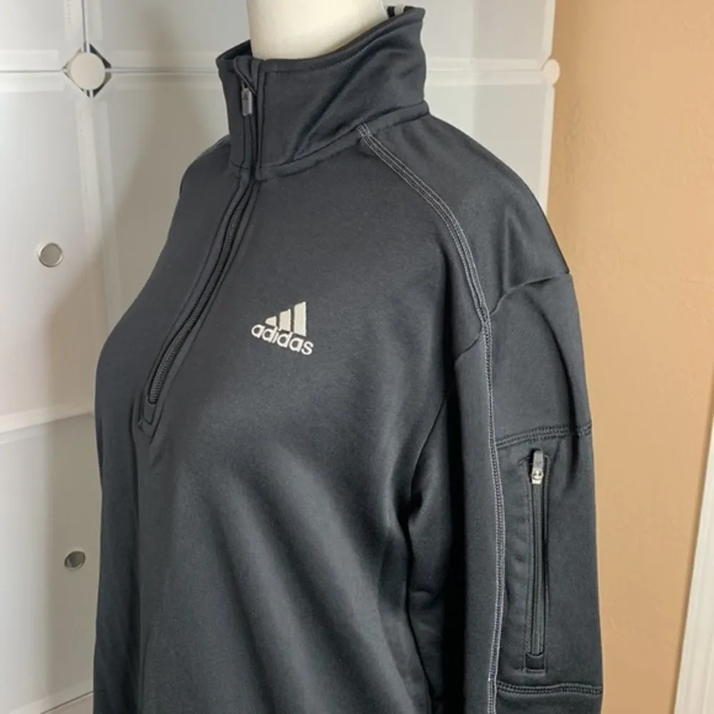 Adidas  Black 1/4 Zip Long Sleeve Pullover Size Small - Image 3