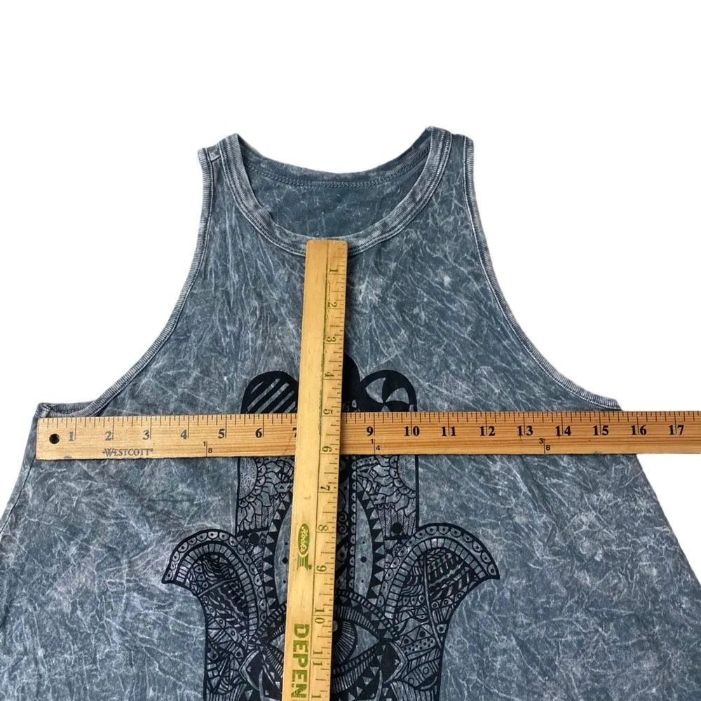 Hamsa Small Summer Tank Top Gray Tie Dye - Image 3