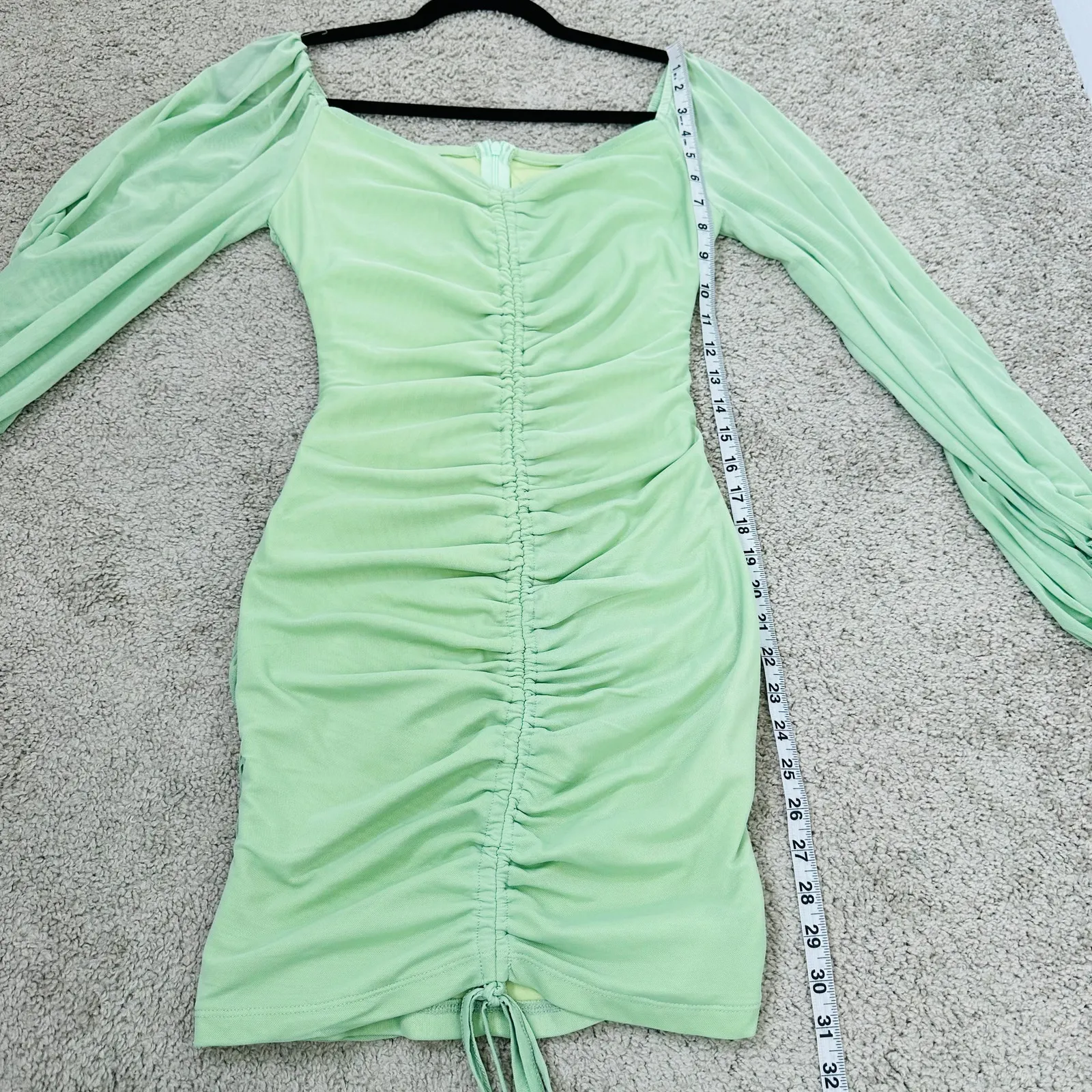 HelloMolly Bachelorette Approved Dress green Women's 4 ruched long sheer Sleeve - Image 10