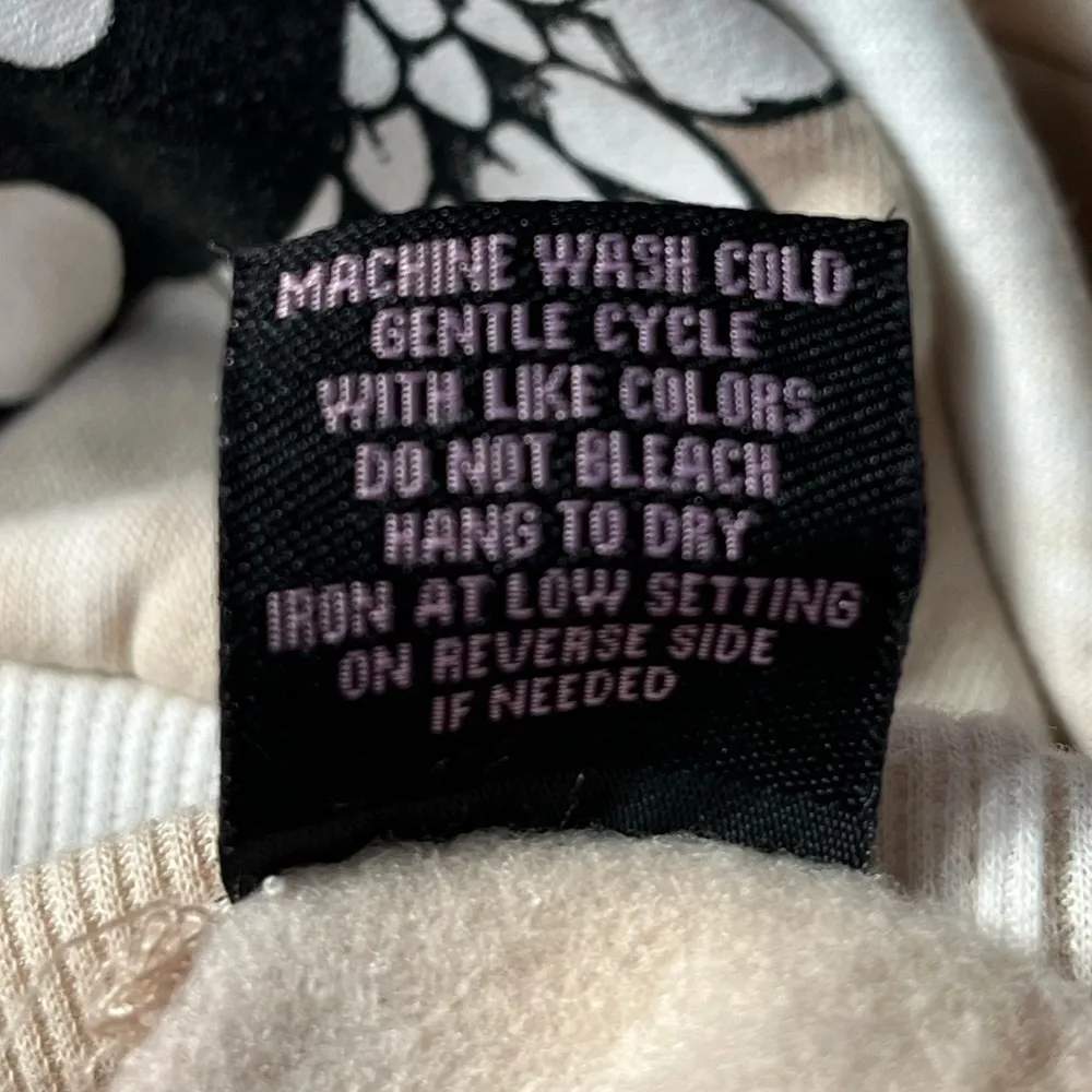 Faded Rose Yin Yang Heart Wings Tie Dye Cropped Hooded Sweatshirt Tan Size Small - Image 8