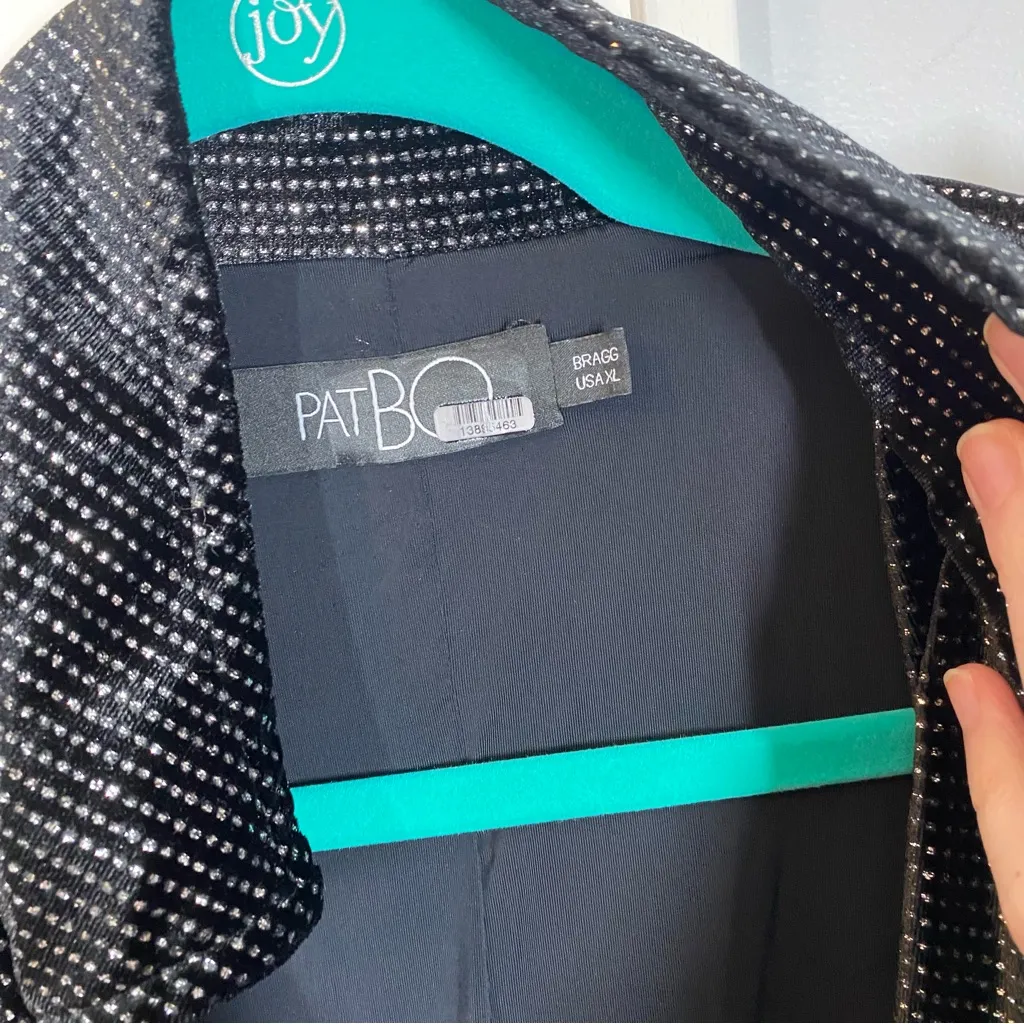 PatBO Embellished Sparkle Velvet Relaxed Fit Jacket Black Women's Size XL‎ FLAW - Image 5