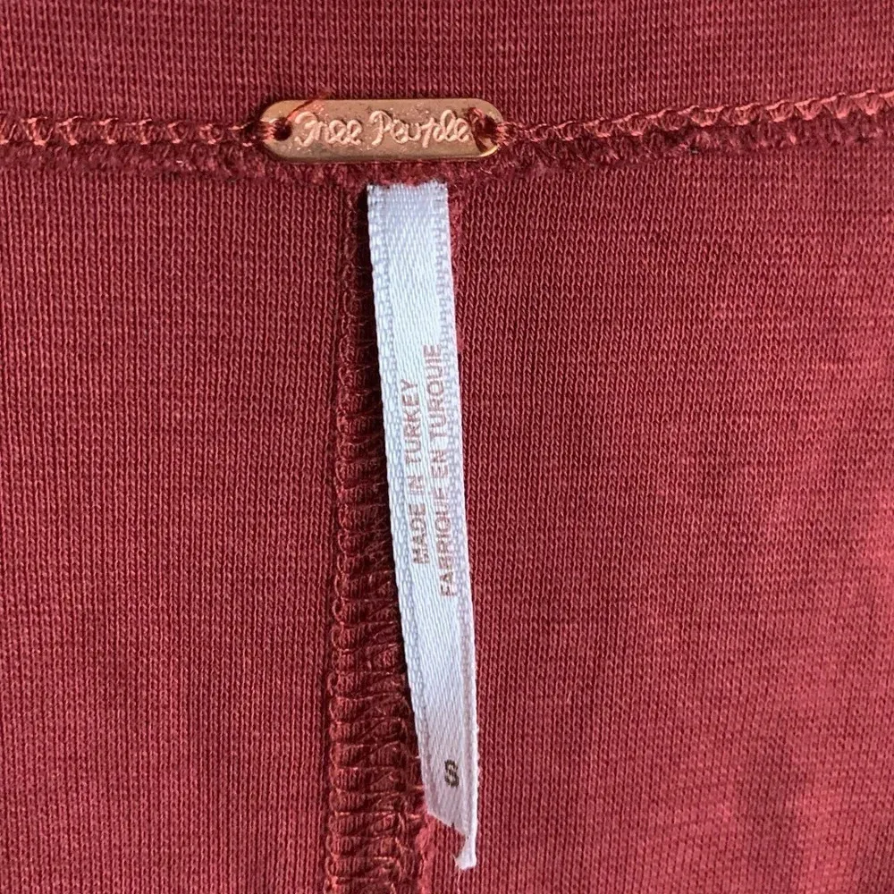 Free People Lace-Up Top Rust Sz Small - Image 4