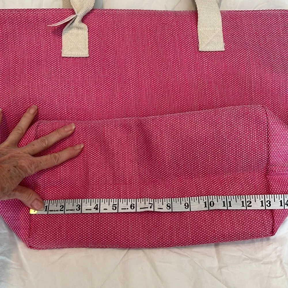 NWT Magid “ON VACAY” pink insulated bag with orange tassels very roomy Pink - Image 6