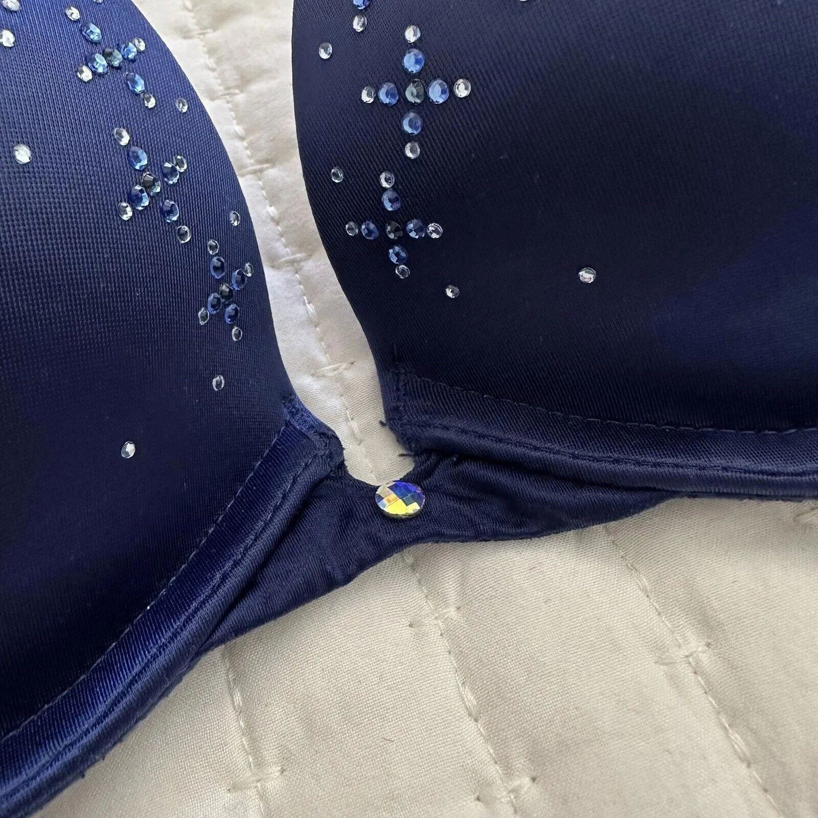 Victoria’s Secret Very Sexy Rhinestone Push Up Bra 34B Underwire Blue - Image 2