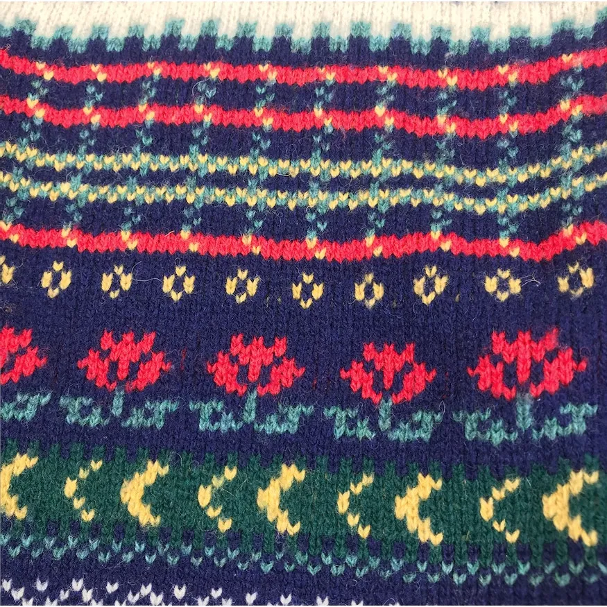 EDINBURGH Lambswool Cardigan Sz M VTG 80's Oversize Holiday Cozy Made Scotland Black Size M - Image 6