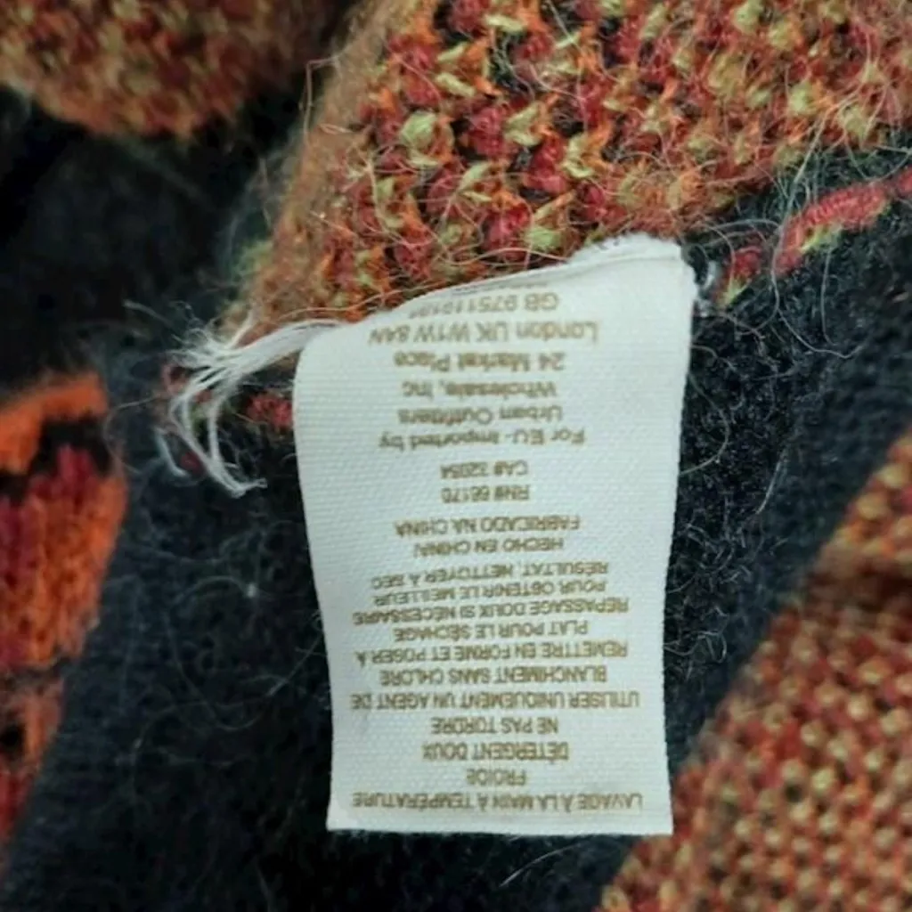 Free People Flower Power Orange Floral Knit Cardigan Boho Sweater Small in GUC - Image 8