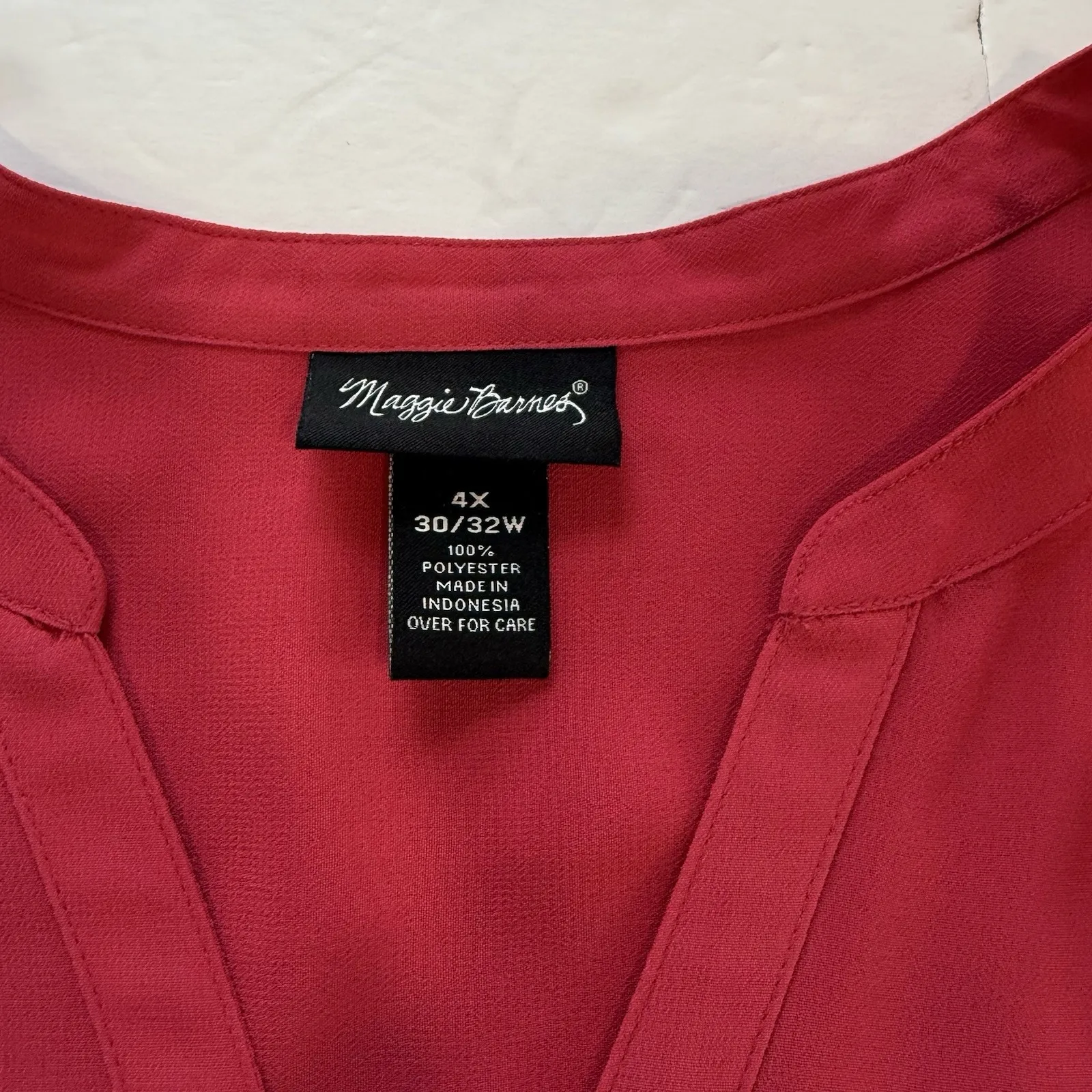 Maggie Barnes Pink Georgette Pullover Tab Sleeve Blouse Size 4X‎ - Image 10