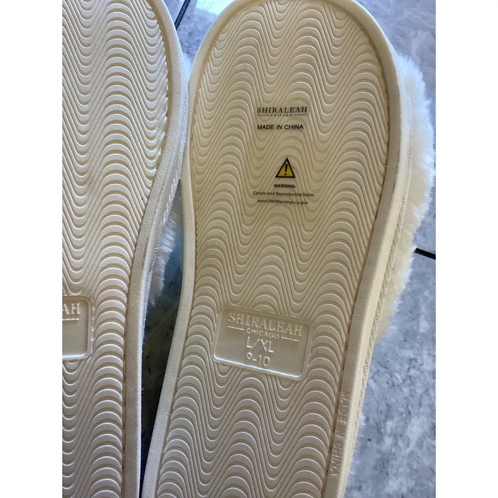 Shiraleah NWOT Bride Slippers White Plush Fuzzy Fluffy Comfort Size L XL 9-10 - Image 5