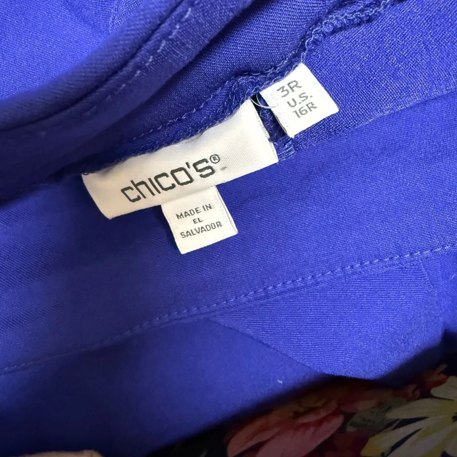 Chicos Brigitte Crop Pants Royal Blue Wide Leg Stretch Waist Pull On Womens 16 3 - Image 6