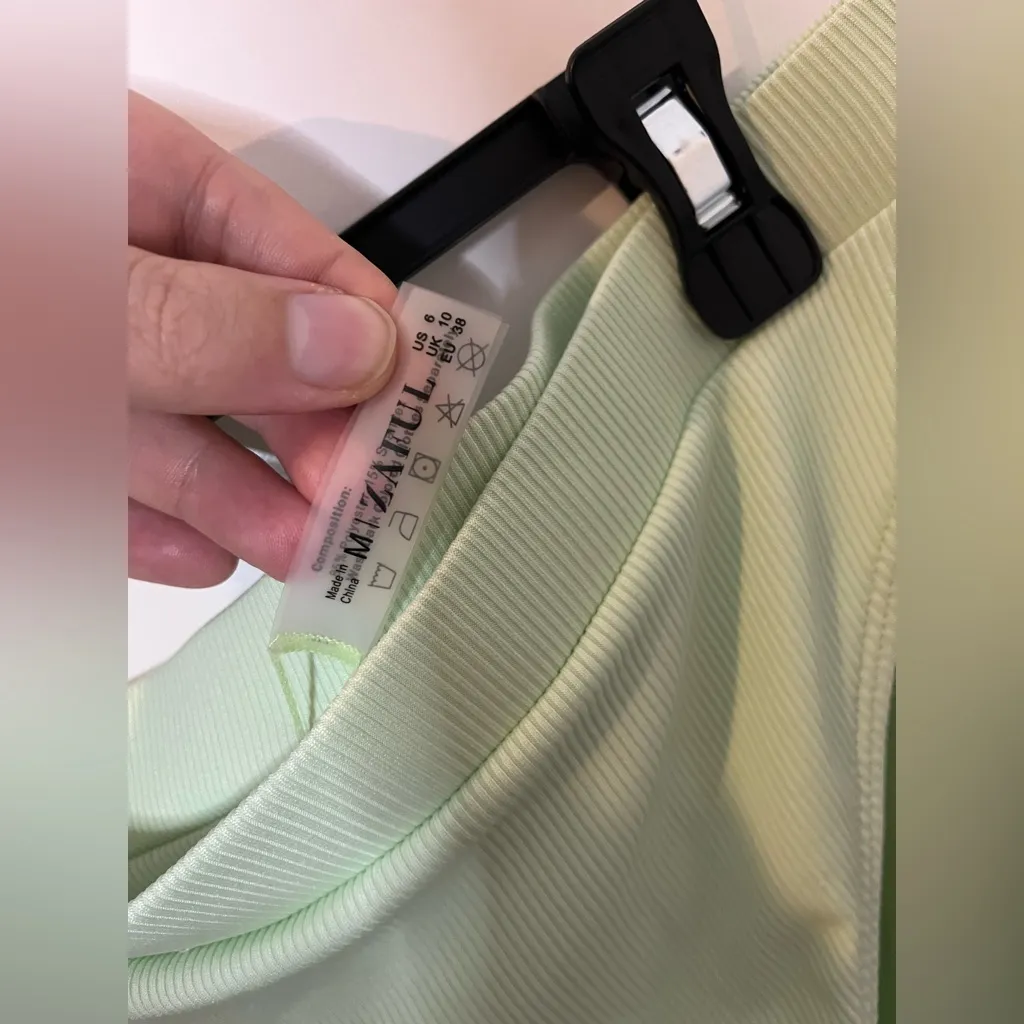 ZAFUL NWT Ribbed Cinched Lace Up Tankini Swimwear Set Summer Mint Green Sz 6 - Image 15