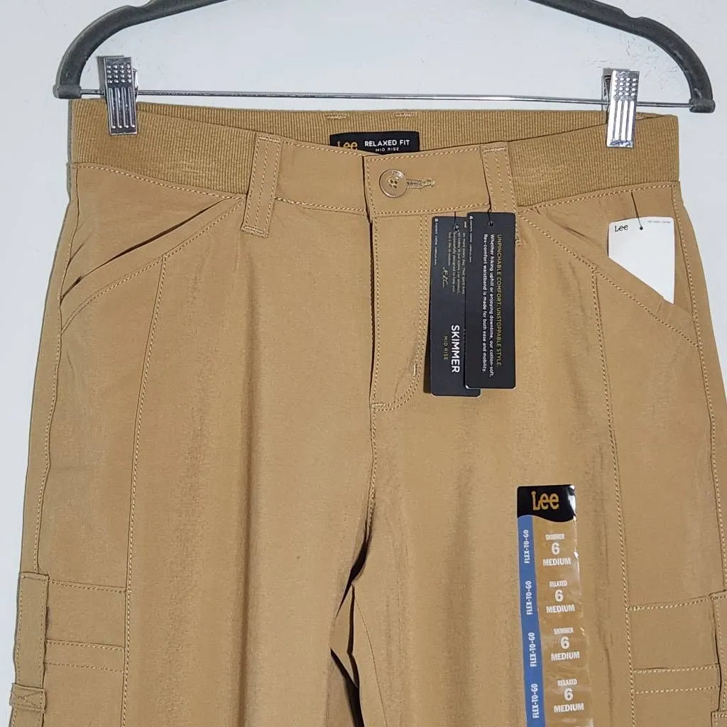 Lee Relaxed Fit Khaki Pedal Pushers NWT Size 6 Casual Khaki Capri Pants - Image 3