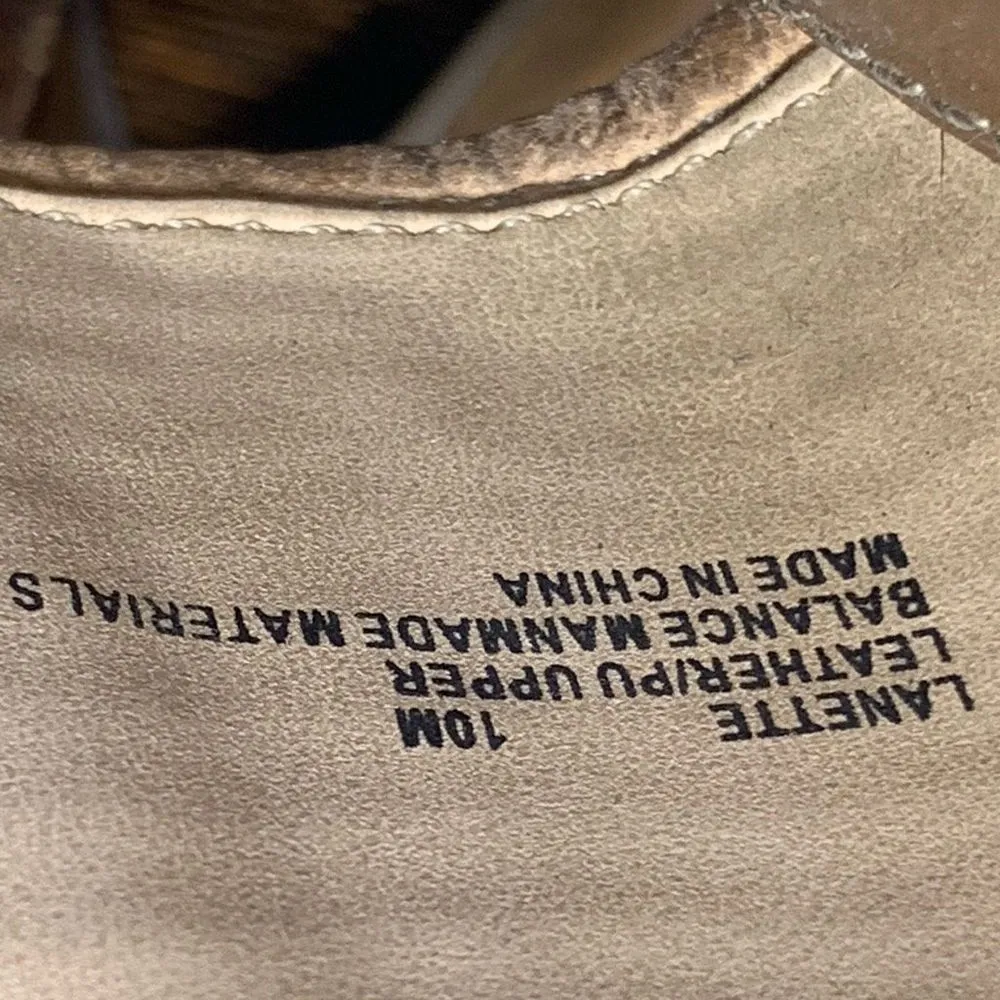 ￼ Nicole Lanette leather block mule heel size 10 Tan - Image 3