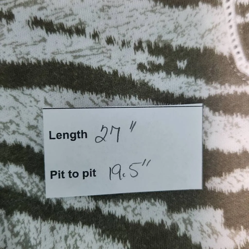 Talbots Green Animal Print Top with Ribbon Detail Size Large Petite - Image 7