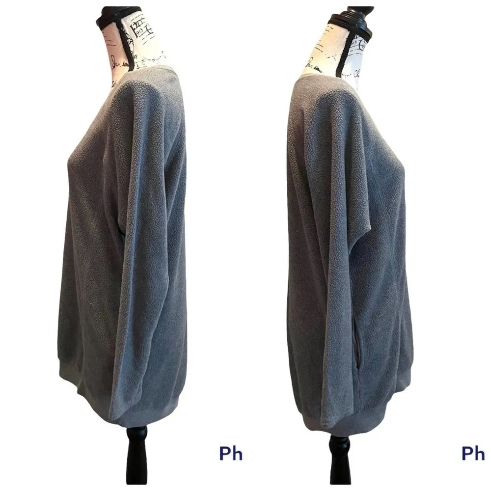 Mossimo Supply Fleece Tunic Sweatshirt Gray Size Small Pockets Oversized casual Purple Size M - Image 3