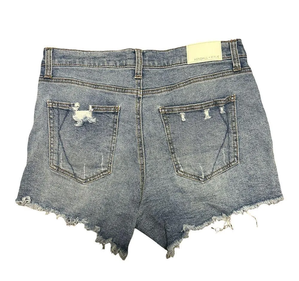 Kendall & Kylie The Idol Shorts Distressed Mini Shorts Size 9/29 - Image 2