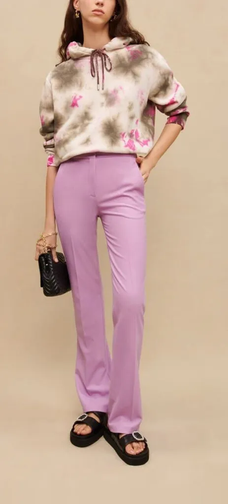 Maje Women’s Virgin Wool Blend Suit Trousers Pastel Mauve NWT Size 38 (US M) - Image 1