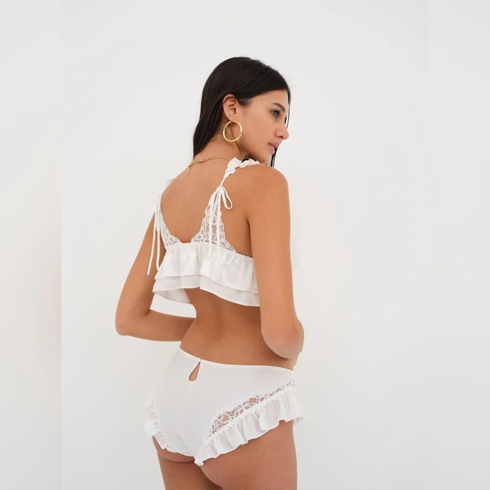 NWT For Love & Lemons Butterfly Lace Ruffle Bralette - Image 2