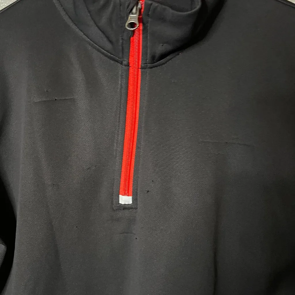 Black Performance 1/4 Zip Pullover with Red Zipper - Image 2