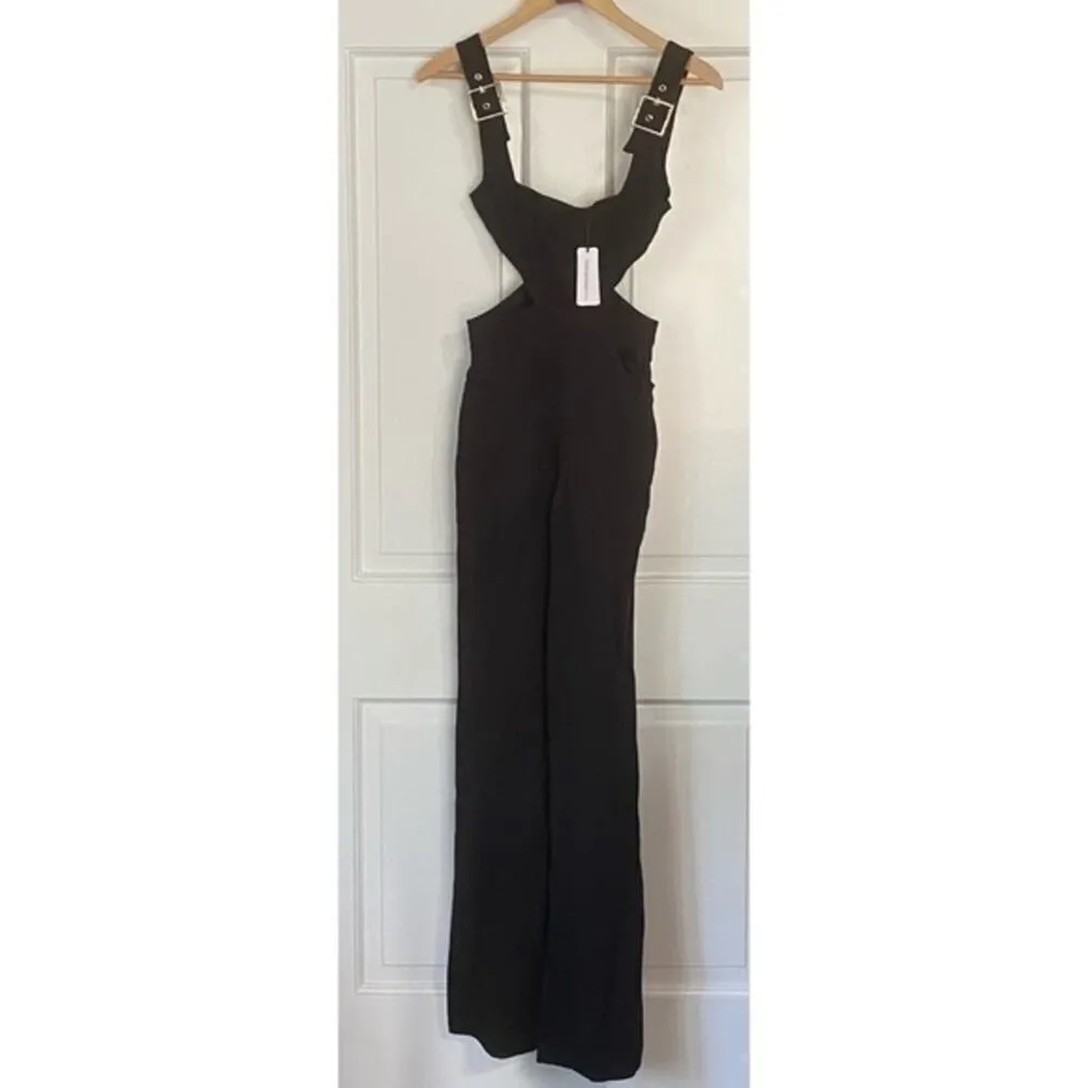 WeWoreWhat Black Cut Out Overall Jumpsuit Size 00 NWT Sold Out on Revolve - Image 3