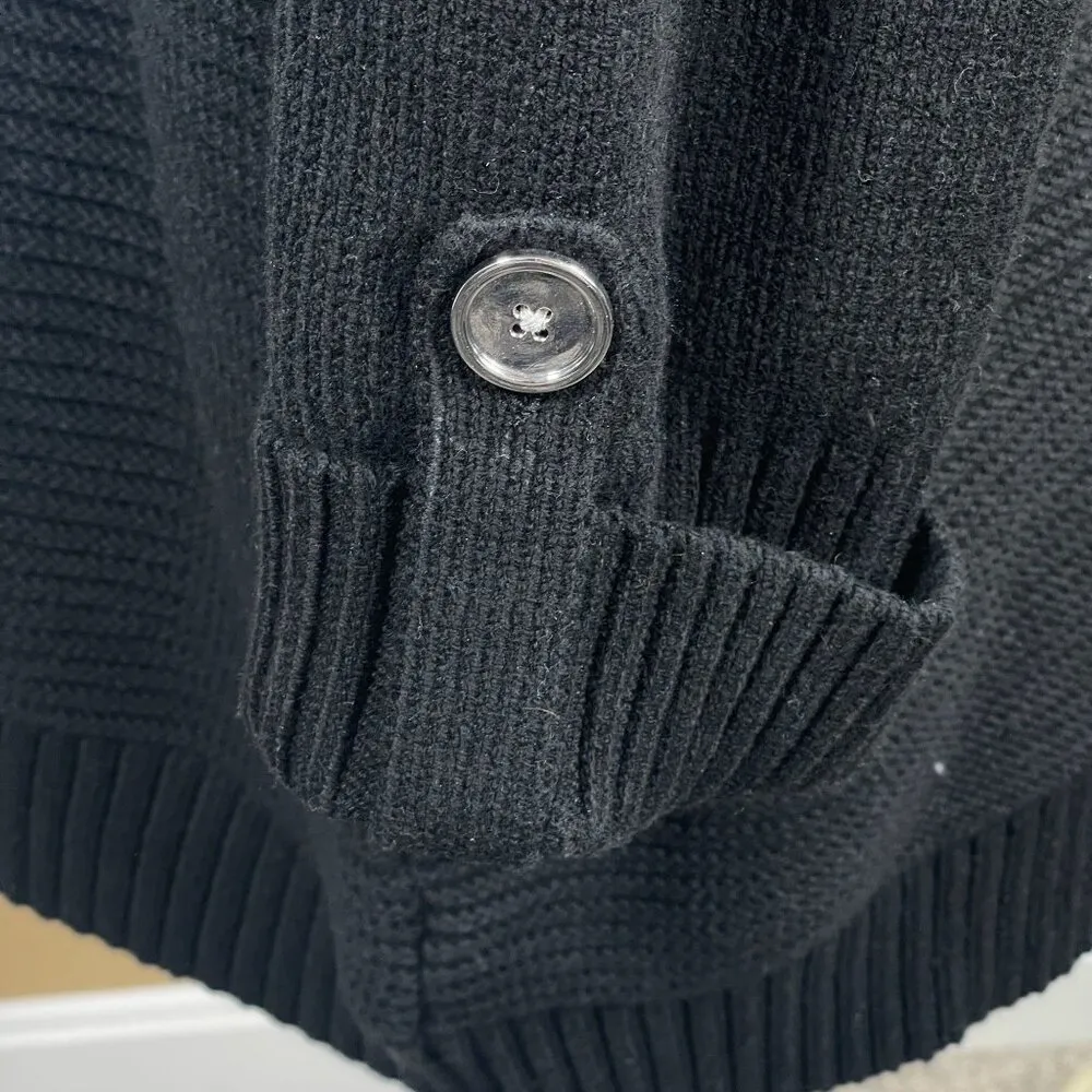 Jones New York Women's Sweater Cowl Neck Button Roll Tab Size 3X Black - Image 5