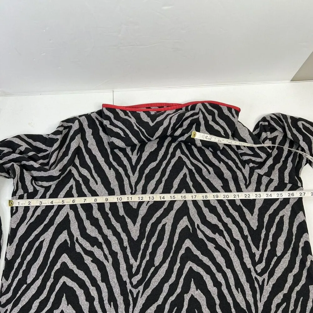 Susan Graver Weekend Plus Size 2X Animal Printed Cowl Neck Sweater Knit Top Grey - Image 10