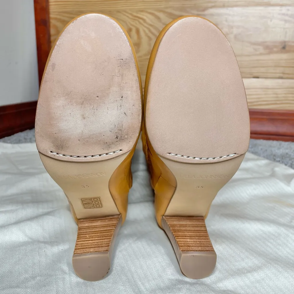 Ulla Johnson Adler Leather Knee High Buckle Boot 5 35 Caramel Brown Dust Bag - Image 7