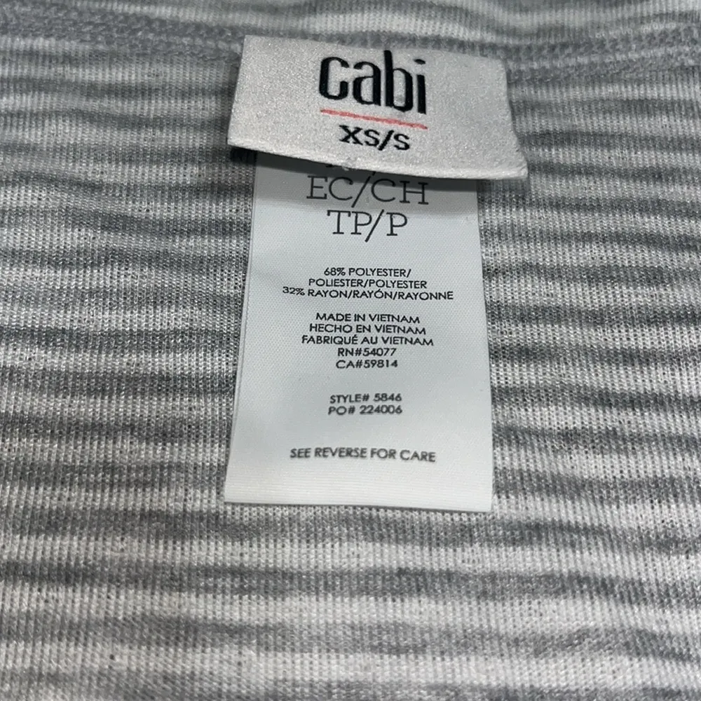 CAbi‎ ATC Reversible Cape Topper Poncho 5846 Polkadot Stripes Gray White XS/S - Image 10