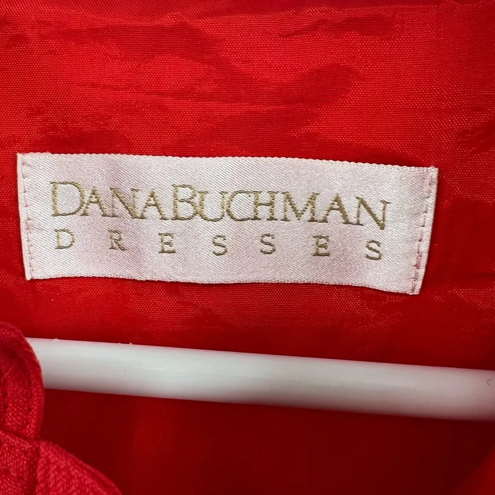 Dana Buchman 12 100% silk button front red shirt dress business vintage 80s - Image 4