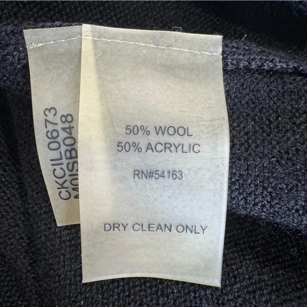 Calvin Klein Black Wool Blend Long Sleeve Sweater with Gold Beading Medium - Image 12