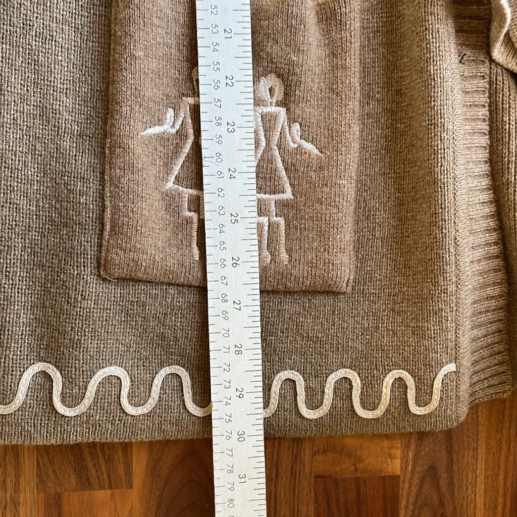 Color‎ block wool coatigan sweater. Size Large Brown - Image 6