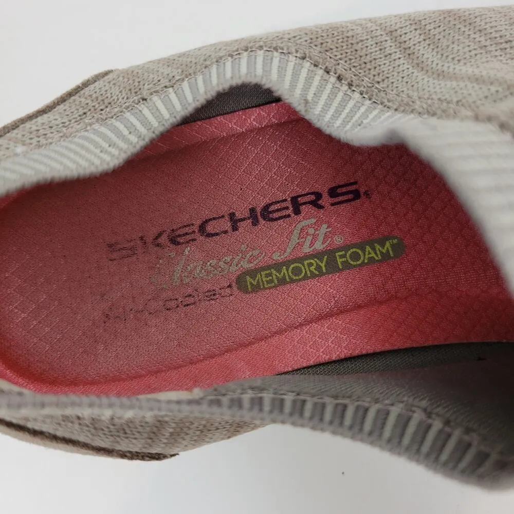 Sketchers Womens Shoe 9.5 Brown Taupe Slip On Classic Fit Air Cooled Memory Foam - Image 8