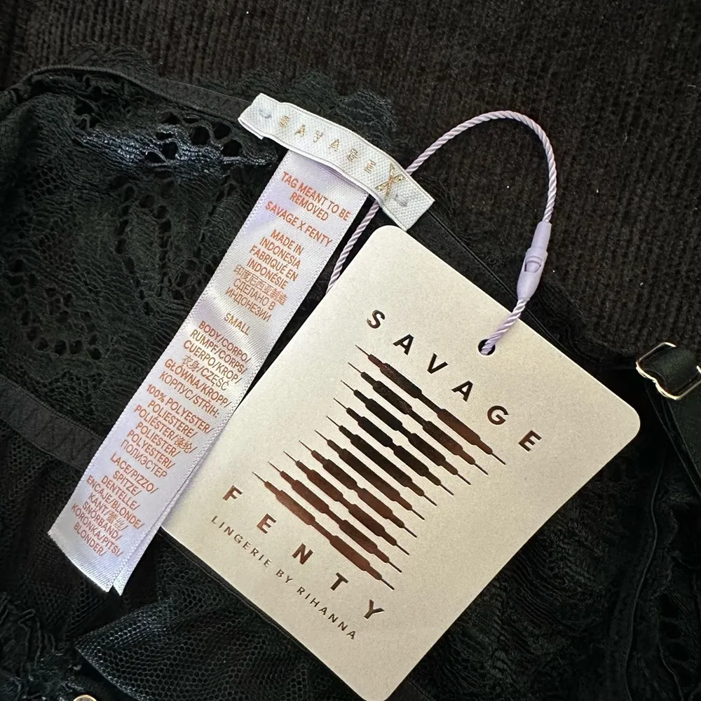 Savage X Fenty Corded Lace And Tulle Maxi Slip Lingerie, S NEW - Image 5