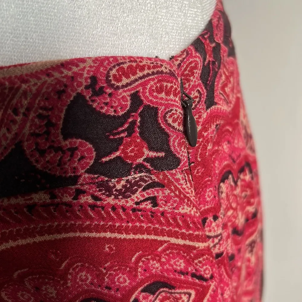 Free People Plum at The Shore Asymmetrical Pirate Hem Boho Paisley Print Skirt - Image 4