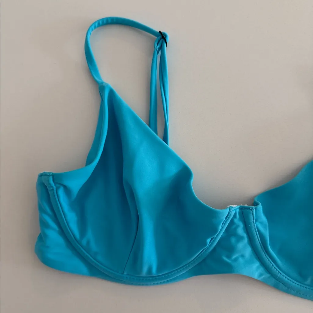 Blackbough Swim, Aqua Color, Vibrant Blue Bikini Top, Willow Style Large Beach - Image 4
