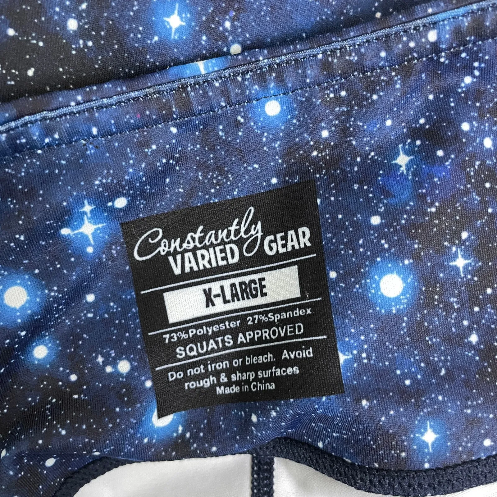 CVG Constantly Varied Gear Leggings Womens XL Blue Infinity Space Stars Crossfit - Image 7