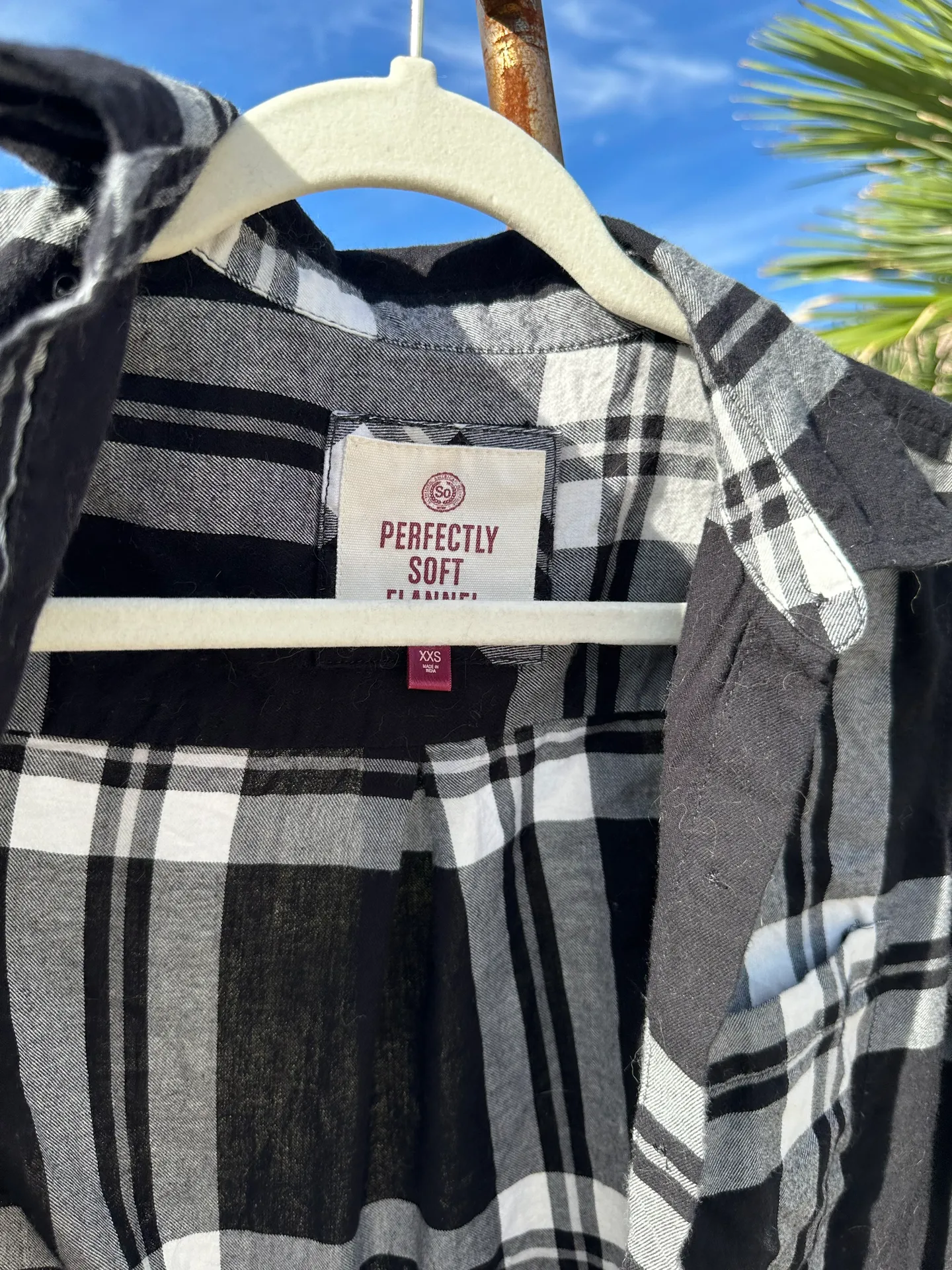 SO Black And White Plaid Flannel - Image 2