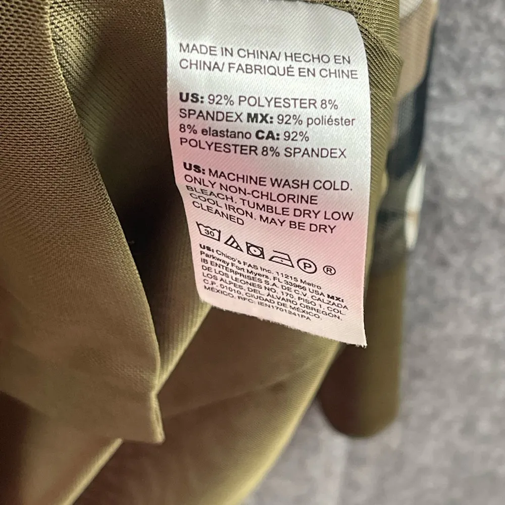 Chico’s Women’s Size Large Camo-Floral Print Mesh Cardigan business casual green - Image 7