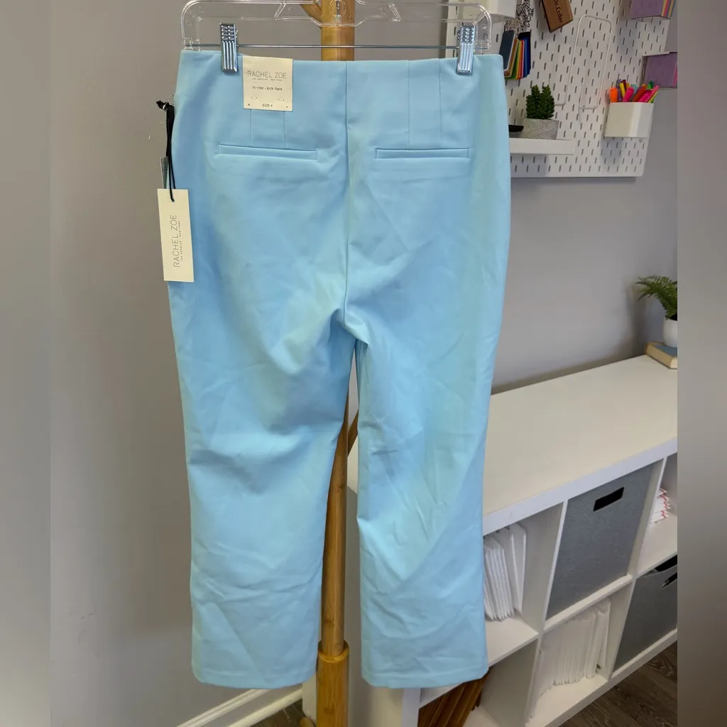NWT Rachel Zoe Sky Blue Hi-rise Kick Flare Pants Sz 4 - Image 3