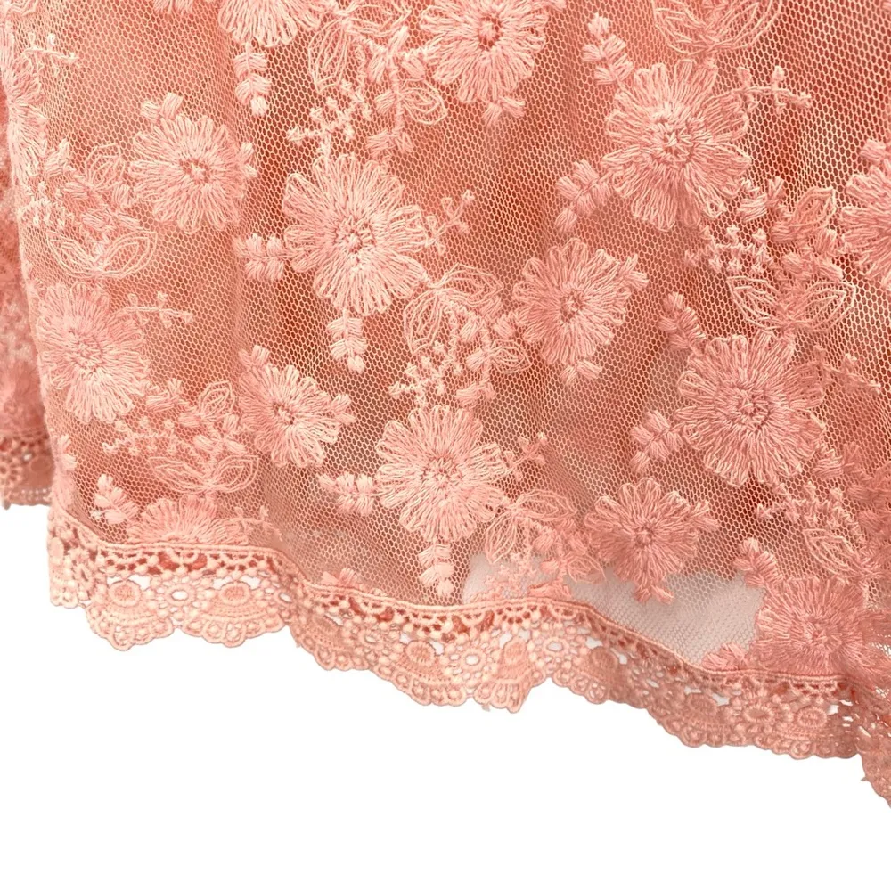 Pink Floral Embroidered Lace Kimono In Loom Boutique - Image 9