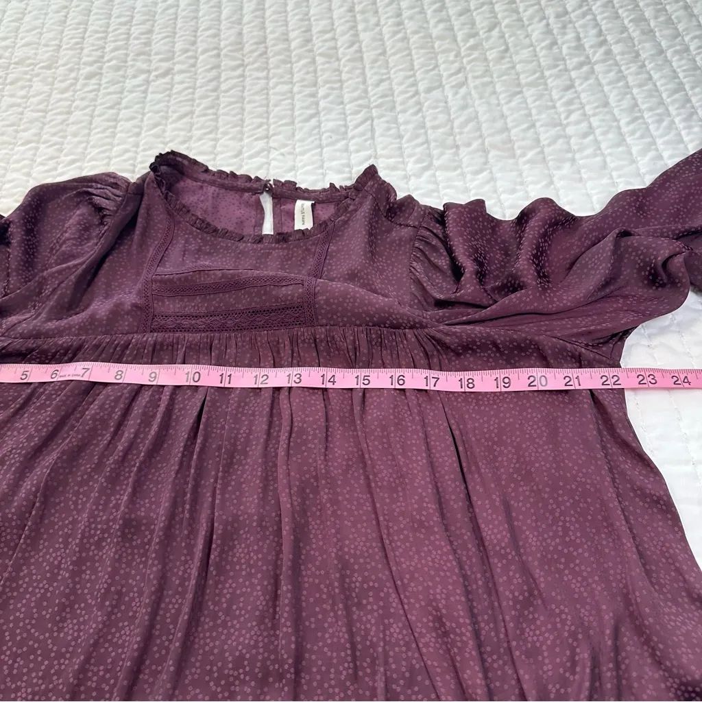 Gentle Fawn Burgundy Polka Dot With flare Long Sleeve Blouse - Image 5